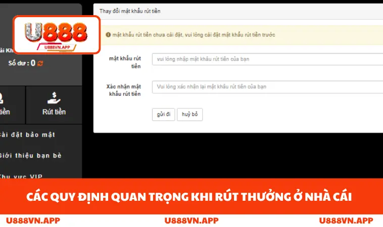 Các quy định quan trọng khi rút thưởng ở nhà cái