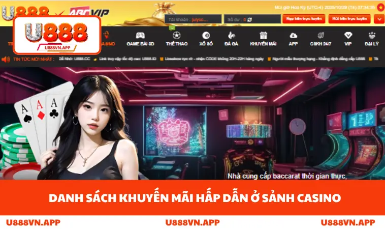 Danh sách khuyến mãi hấp dẫn ở sảnh casino