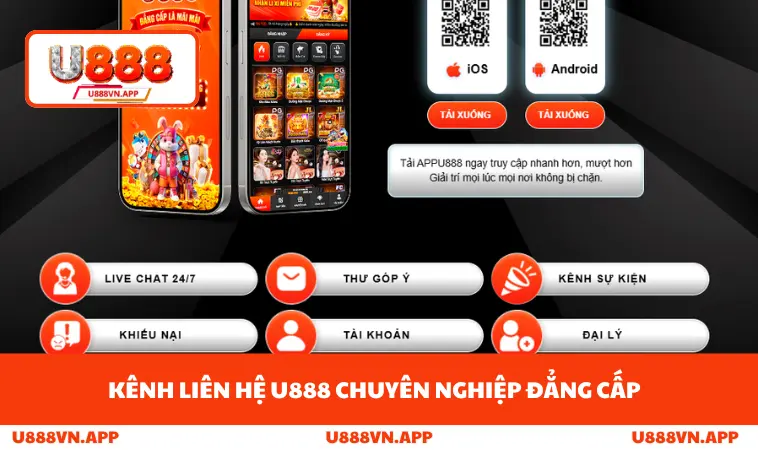 Kênh liên hệ U888 chuyên nghiệp đẳng cấp